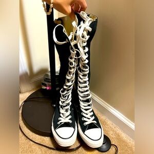 Converse Chuck Taylor All Star XXHi knee high black boots size 8